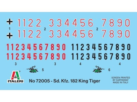 Italeri King Tiger Sd.Kfz.182 1/72 dovanų rinkinys su dažais ir klijais (72005)