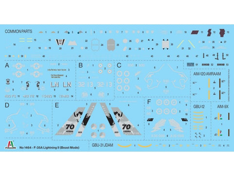 Italeri F-35A Lightning II Beast Mode 1/72 plastikinis lėktuvo modelis