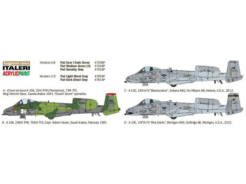 Italeri A-10 Thunderbolt II Golfo karo 1/72 plastikinis modelio rinkinys