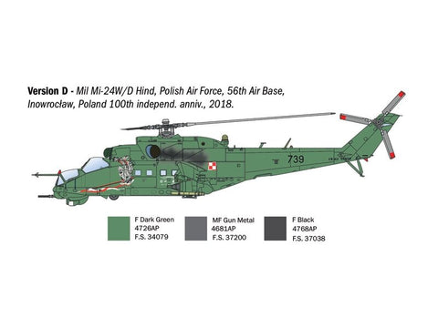 Italeri Mi-24/35 Hind sraigtasparnis 1/72 plastikinis modelis