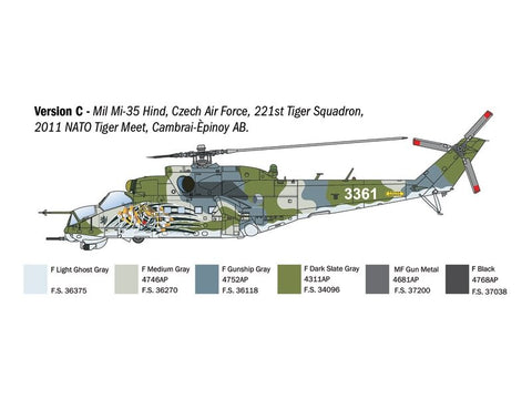 Italeri Mi-24/35 Hind sraigtasparnis 1/72 plastikinis modelis