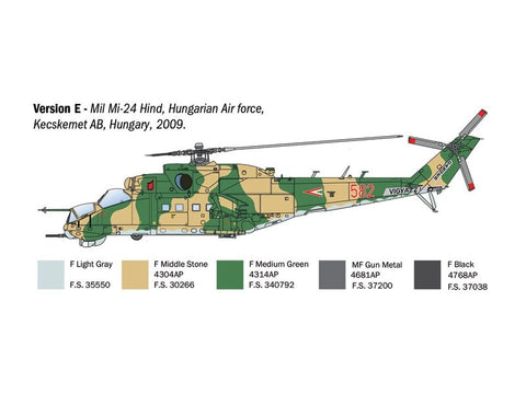 Italeri Mi-24/35 Hind sraigtasparnis 1/72 plastikinis modelis