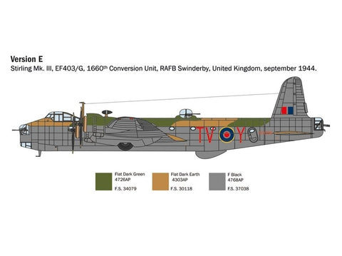 Italeri Stirling Mk III 1/72 plastikinis lėktuvo modelis 1462