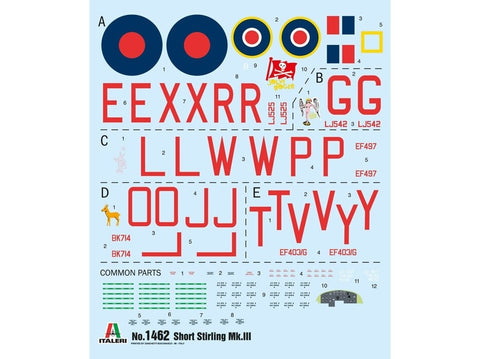 Italeri Stirling Mk III 1/72 plastikinis lėktuvo modelis 1462
