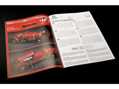 Italeri Alfa Romeo 8C 2300 Roadster 1:12 plastikinis surinkimo rinkinys 4708