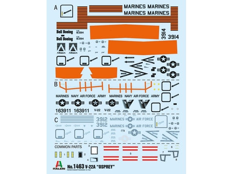 Italeri V-22A Osprey 1/72 plastikinis lėktuvo modelio rinkinys (1463)