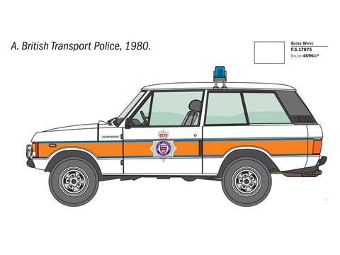 Italeri Range Rover Policija 1/24 plastikinis surenkamas rinkinys
