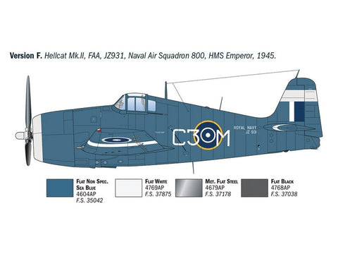 Italeri Grumman Hellcat F6F-3 1/72 plastikinis lėktuvo modelis
