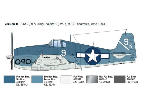 Italeri Grumman Hellcat F6F-3 1/72 plastikinis lėktuvo modelis