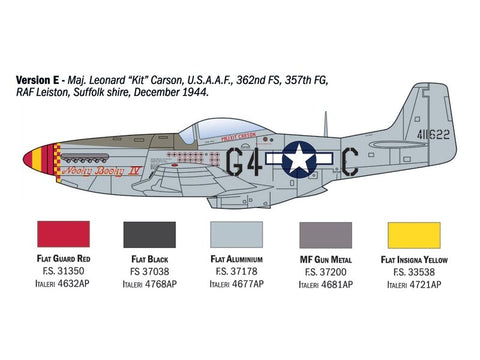 Italeri P-51D Mustang asai 1/72 plastikinis lėktuvo modelis 1484