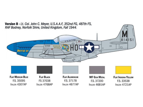 Italeri P-51D Mustang asai 1/72 plastikinis lėktuvo modelis 1484