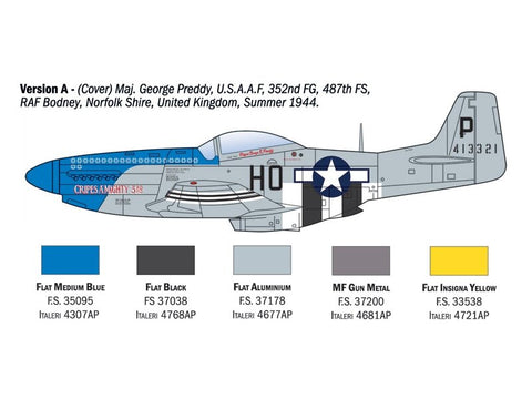 Italeri P-51D Mustang asai 1/72 plastikinis lėktuvo modelis 1484