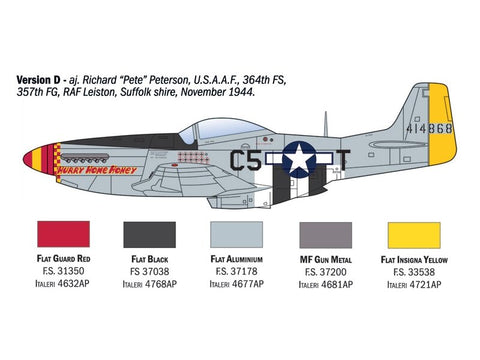 Italeri P-51D Mustang asai 1/72 plastikinis lėktuvo modelis 1484