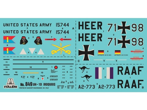 Italeri Bell UH-1D Huey Iroquois 1/48 plastikinis surenkamas modelis (0849)