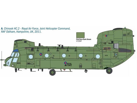 Italeri Boeing Chinook HC.2/CH-47F 1/48 plastikinis sraigtasparnio modelis