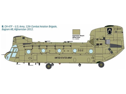 Italeri Boeing Chinook HC.2/CH-47F 1/48 plastikinis sraigtasparnio modelis
