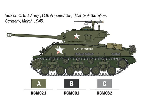 Sherman M4A3E8 „Fury“ tanko surinkimo rinkinys su dažais ir įrankiais 1/56