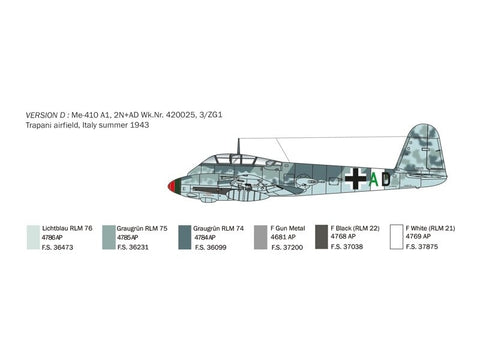 Italeri Messerschmitt Me 410 Hornisse 1/72 plastikinis lėktuvas