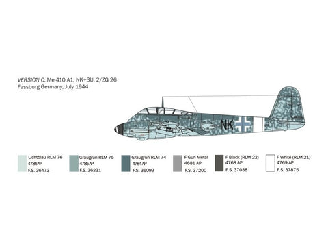 Italeri Messerschmitt Me 410 Hornisse 1/72 plastikinis lėktuvas