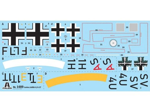 Italeri Junkers Ju 88 A-4/17 torpedinis bombonešis, modelis 1/72 1489