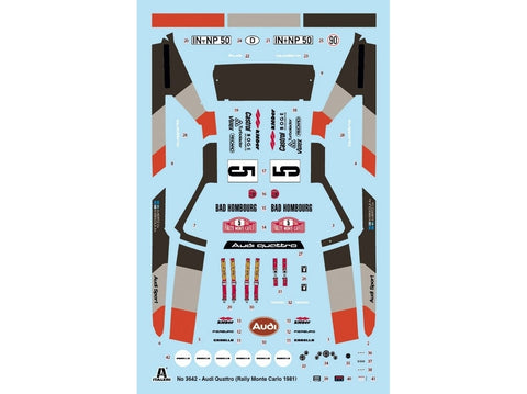 Italeri Audi Quattro 1981 Monte Carlo ralio 1/24 plastikinis surinkimo rinkinys