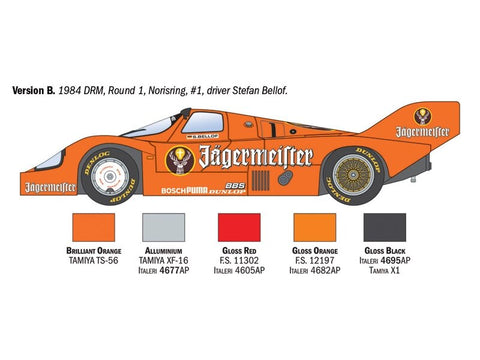 Italeri Porsche 956 Jagermeister 1:24 plastikinis modelis