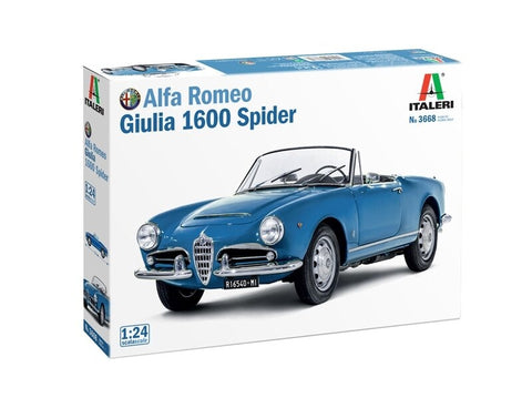 Italeri Alfa Romeo Giulia 1600 Spider 1/24 plastikinis rinkinys
