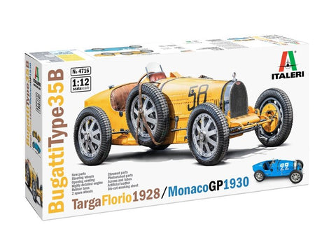 Italeri Bugatti Type 35B 1/12 – Targa Florio ’29/Monako GP ’30 surenkamas modelis