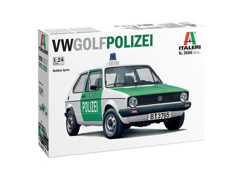 Italeri VW Golf Polizei 1/24 plastikinis policijos auto modelis