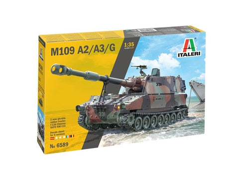 Italeri M109 A2/A3/G savaeigė haubica 1/35 plastikinis rinkinys 6589