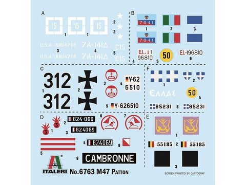 Italeri M47 Patton tankas 1/35 plastikinis surenkamas modelis (6763)