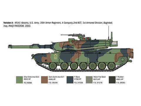 Italeri M1A1 Abrams 1/35 plastikinis surenkamas modelis (6596)