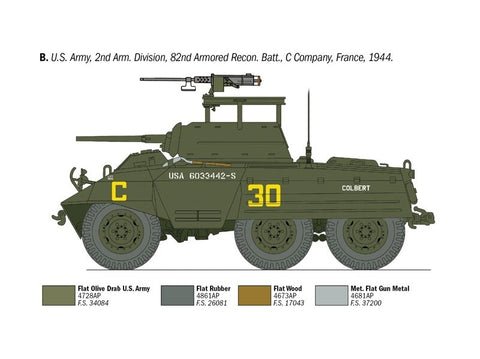 Italeri M8 Greyhound 1/35 plastikinis šarvuočio modelio rinkinys