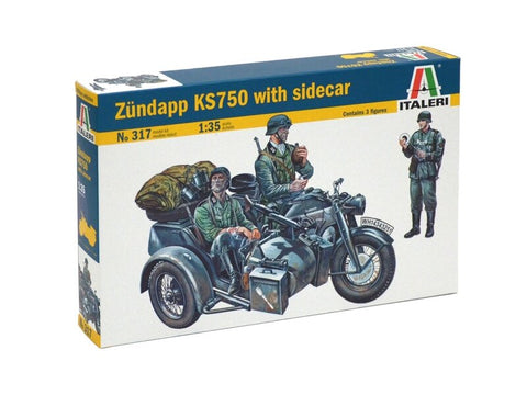 Italeri Zundapp KS750 su priekaba 1/35 plastikinis surenkamas modelis