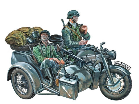 Italeri Zundapp KS750 su priekaba 1/35 plastikinis surenkamas modelis