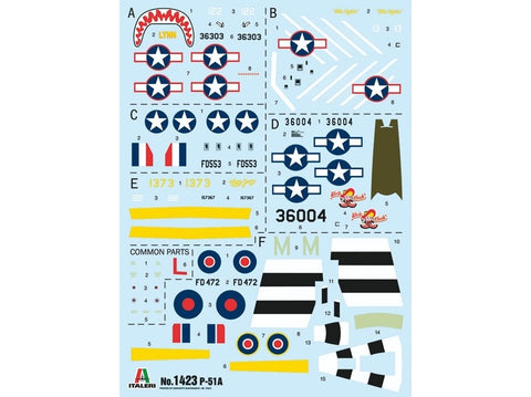 Italeri P-51A Mustang 1/72 plastikinis surinkamas lėktuvo modelis
