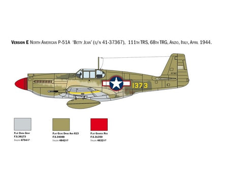 Italeri P-51A Mustang 1/72 plastikinis surinkamas lėktuvo modelis