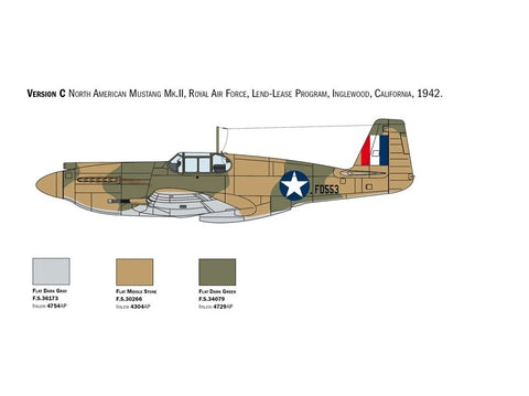 Italeri P-51A Mustang 1/72 plastikinis surinkamas lėktuvo modelis