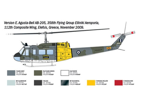 Italeri Bell AB-205/UH-1D SAR sraigtasparnio modelis 1/48