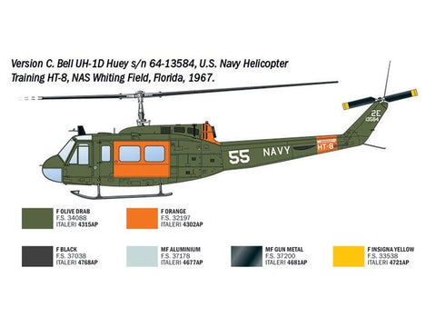 Italeri Bell AB-205/UH-1D SAR sraigtasparnio modelis 1/48