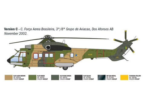 Italeri Eurocopter AS332 Super Puma sraigtasparnio modelis 1/72, 25,5 cm