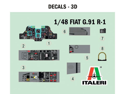 Italeri FIAT G.91 R 1/48 plastikinis surenkamas lėktuvo modelis