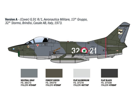 Italeri FIAT G.91 R 1/48 plastikinis surenkamas lėktuvo modelis