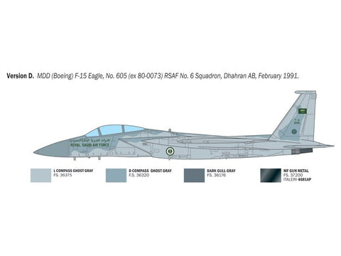 Italeri F-15C Eagle plastikinis lėktuvo modelis 1/48 su lipdukais 40 cm