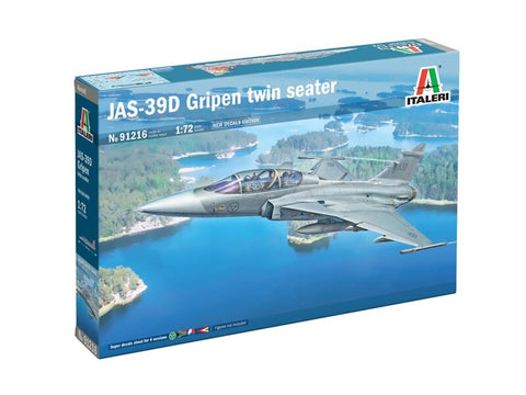 Italeri Saab JAS-39D Gripen dvivietis lėktuvas 1/72 plastikinis rinkinys