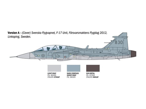 Italeri Saab JAS-39D Gripen dvivietis lėktuvas 1/72 plastikinis rinkinys