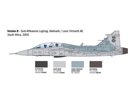 Italeri Saab JAS-39D Gripen dvivietis lėktuvas 1/72 plastikinis rinkinys