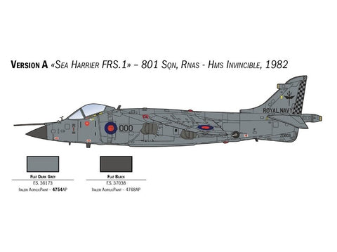 Italeri Sea Harrier FRS.1 Folklando 40-metis plastikinis modelis 1/72
