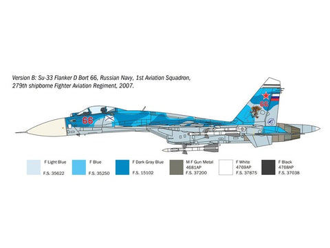 Italeri Sukhoi Su-33 Flanker-D 1/72 plastikinis lėktuvo modelio rinkinys
