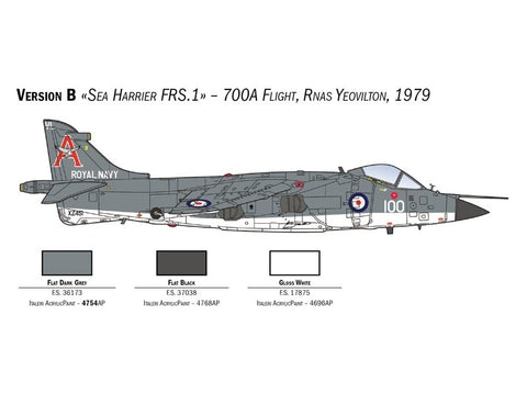 Italeri Sea Harrier FRS.1 Folklando 40-metis plastikinis modelis 1/72